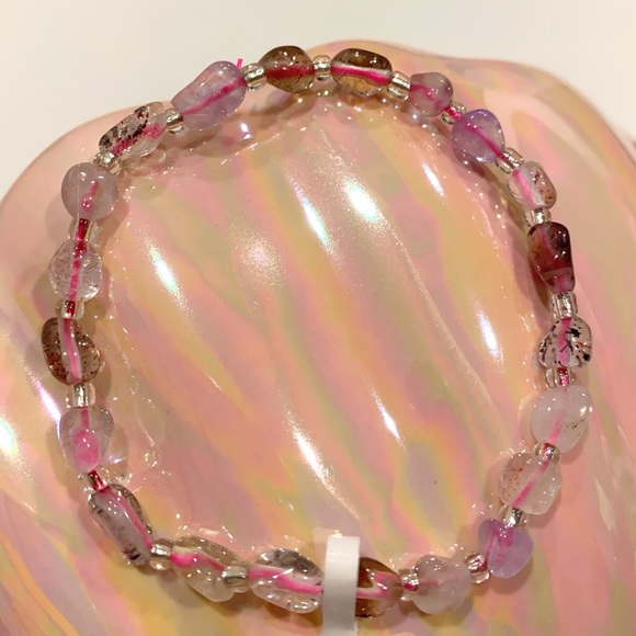 Natural Mixed Colorful Irregular Quartz Bracelet - Picture 4 of 5